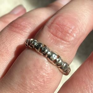 Sterling Silver Skull Eternity Band Ring
